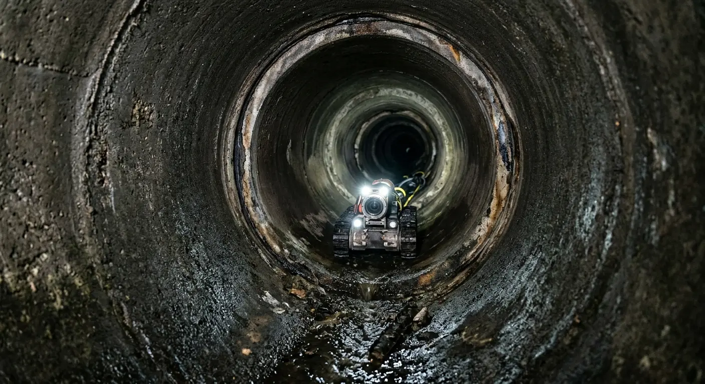 Robotic sewer camera inspecting pipe interior for Sewer Line Cleaning in Imperial Beach